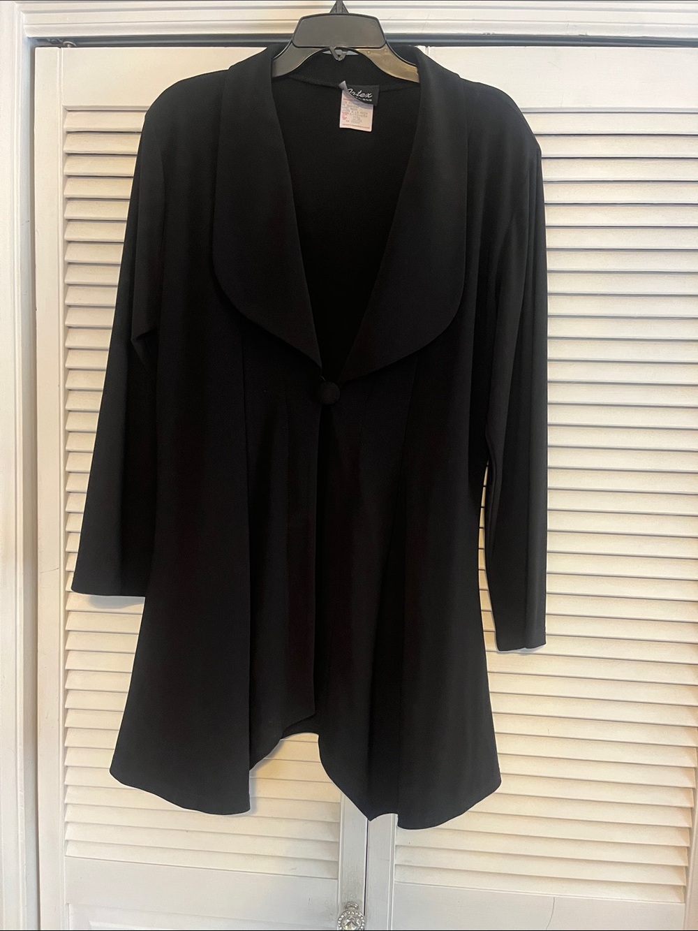 Artex Women’s Black Draped Single-Button Blazer Jacket
